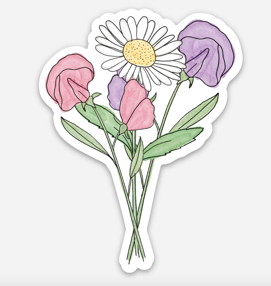 November Birth Flower Sticker: Chrysanthemum