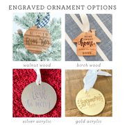 Engraved Custom Dog Bone Ornament