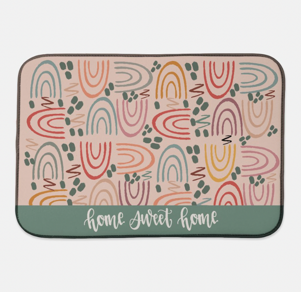 Abstract Doodles Personalized Dish Mat