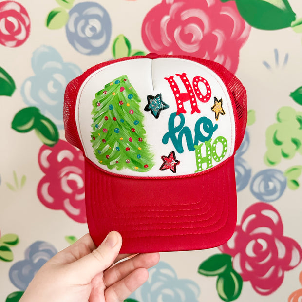 Ho Ho Ho Hand Painted Trucker Hat