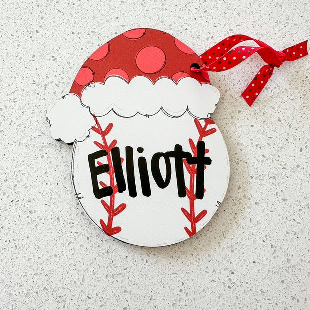 Merry Baseball Personalized Ornament