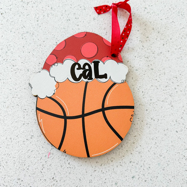 Merry Basketball Personalized Ornament