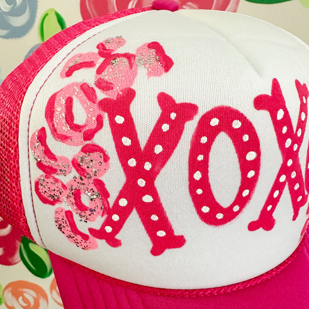 XOXO Leopard Hand Painted Trucker Hat