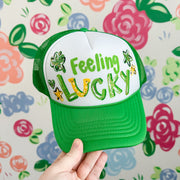 Feeling Lucky Hand Painted Trucker Hat