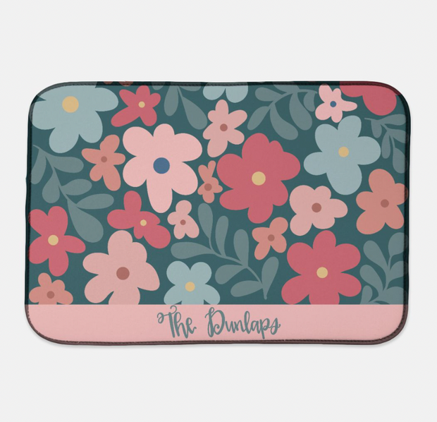 Boho Garden Personalized Dish Mat