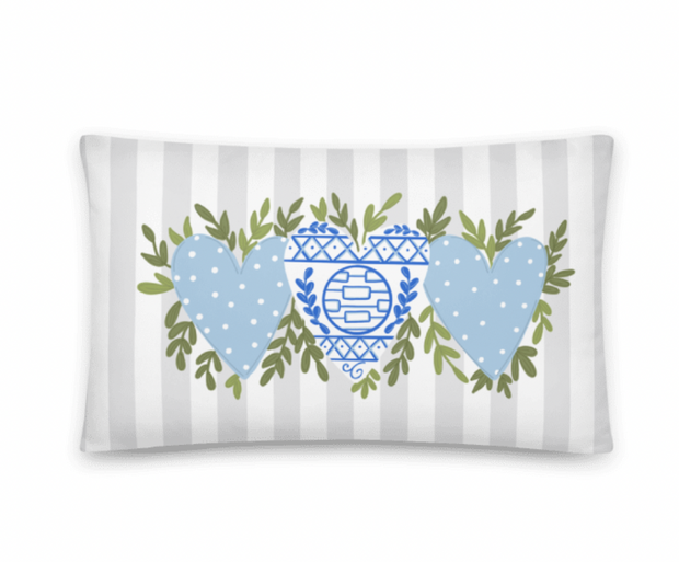 Chinoiserie Heart Trio 20x12 Pillow