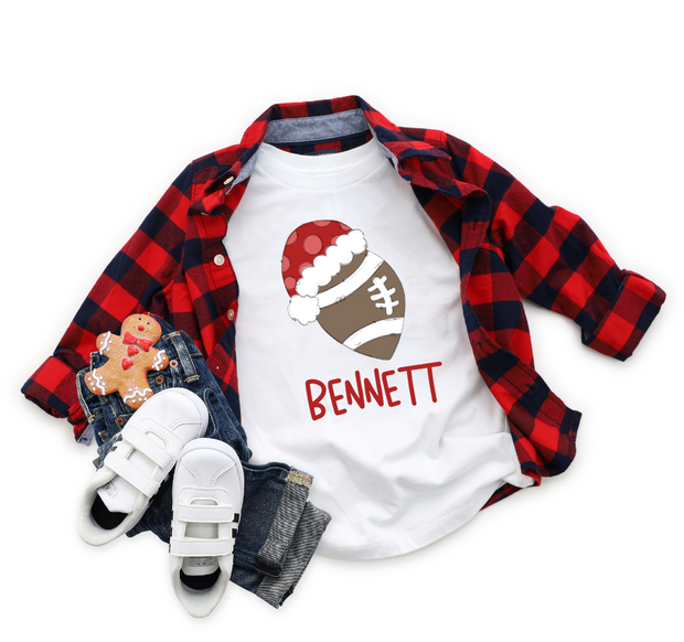 Christmas Football Personalized Youth Tee