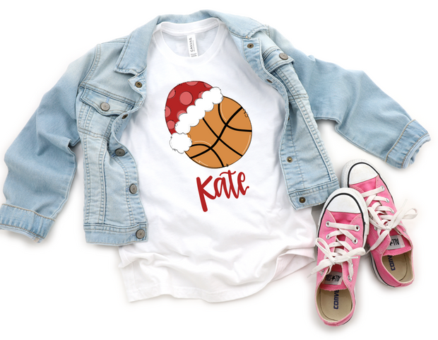 Christmas Basketball Personalized Youth Tee