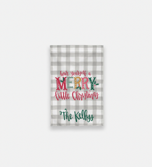 Merry Little Christmas Personalized Garden Flag