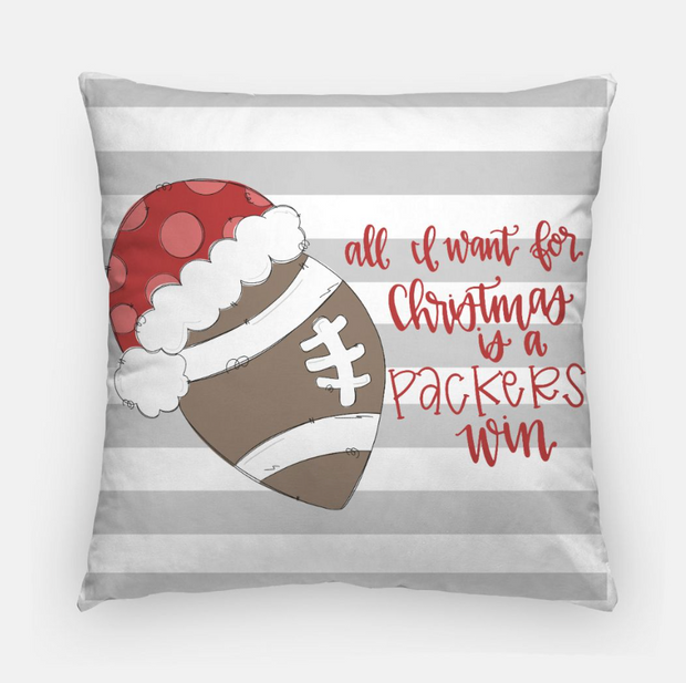 Christmas Football Personalized Throw Pillow