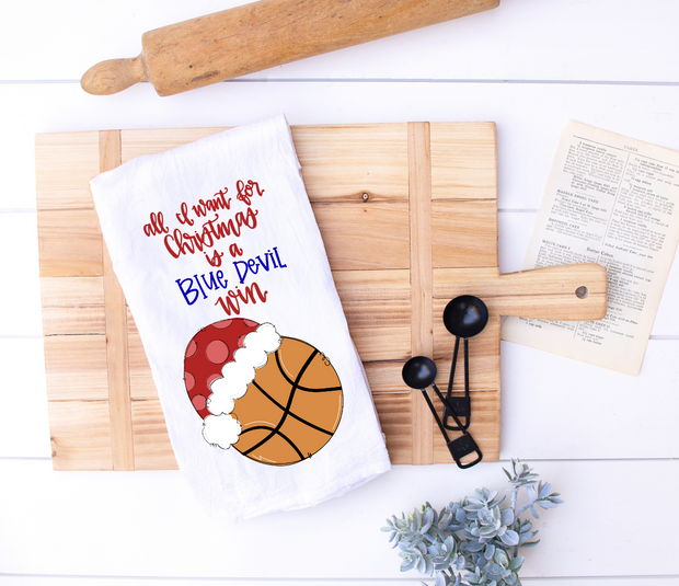 Personalized Christmas Basketball Tea Towel