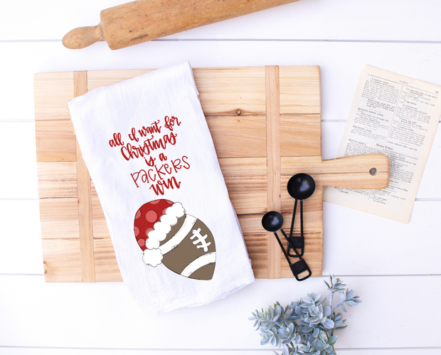 Personalized Christmas Football Tea Towel