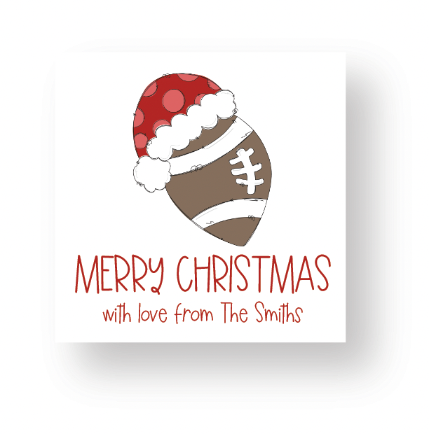 Christmas Football Personalized Gift Label