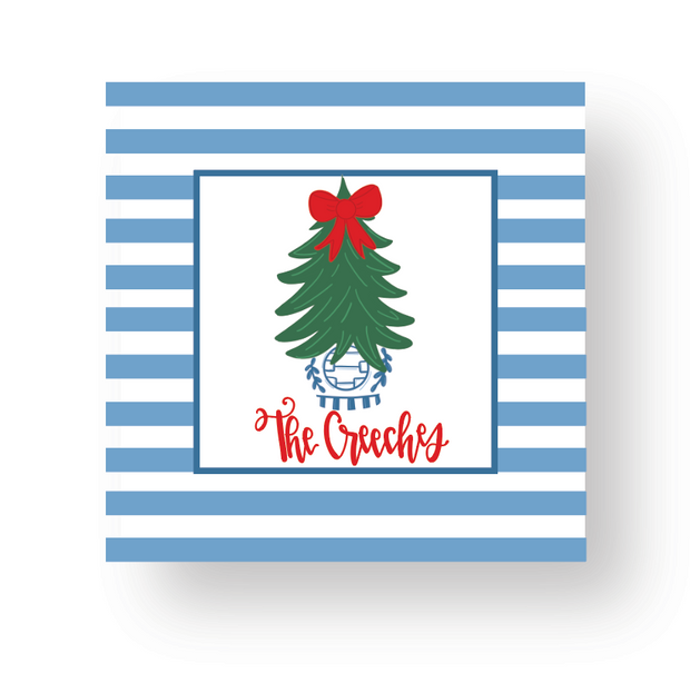 Chinoiserie Christmas Tree Personalized Gift Label