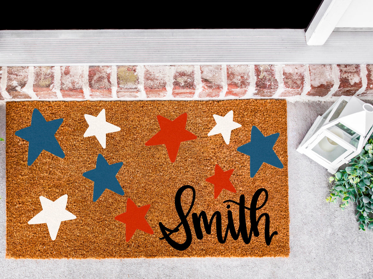 Star Spangled Personalized Coir Door Mat – The Redheaded Camel